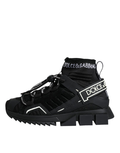 Dolce & Gabbana Schwarz Sorrento Socken Logo Turnschuhe Schuhe