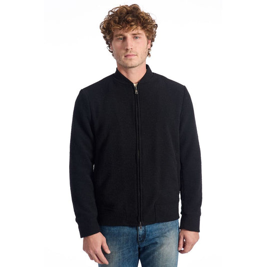 Roberto Pepe Luxury Schwarz Wolle Männer Jacke