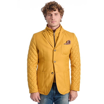 Roberto Pepe Luxury Yellow Viscose Men's Jacket