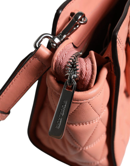 Michael Kors Pfirsich Gestepptes Leder Logo Crossbody VIVIANNE Messenger Bag
