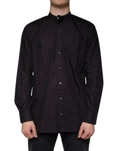 Dolce & Gabbana Schwarzes Button Down Hemd aus Baumwolle für Männer