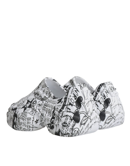 Dolce & Gabbana Weiß Schwarz Graffiti Daymaster Turnschuhe Schuhe
