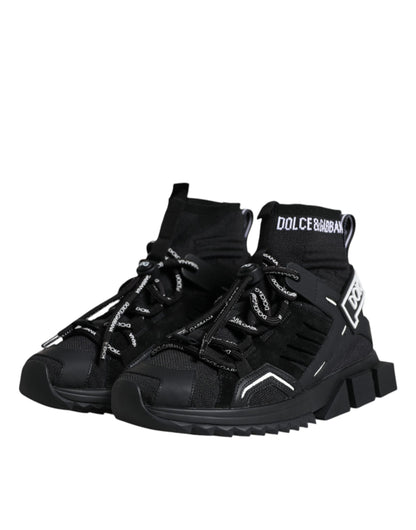 Dolce & Gabbana Schwarz Sorrento Socken Logo Turnschuhe Schuhe