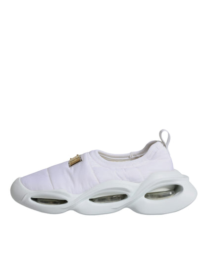 Dolce & Gabbana Weiß gepolstert Stoff Low Top Turnschuhe Schuhe