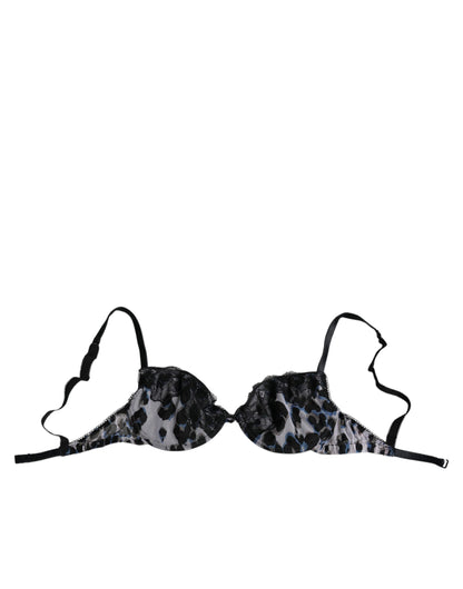 Roberto Cavalli Weißer Leopard Push Up Reggiseno BH Unterwäsche