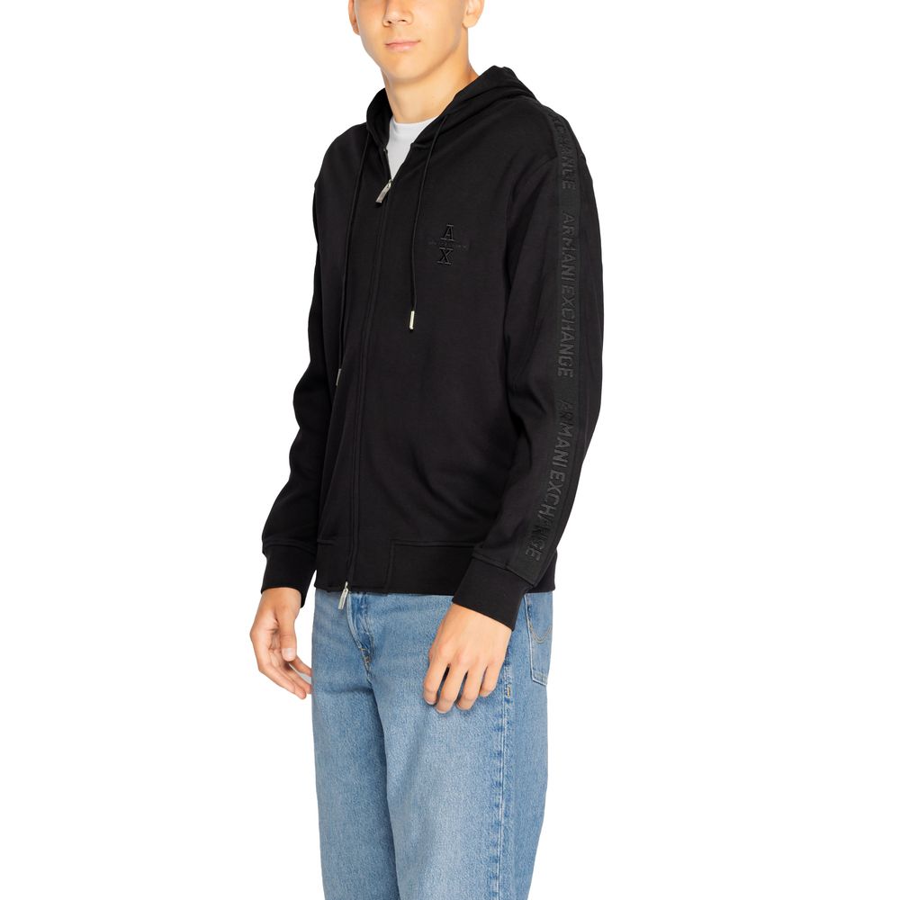 Armani Exchange Schwarzer Baumwoll-Kapuzenpulli