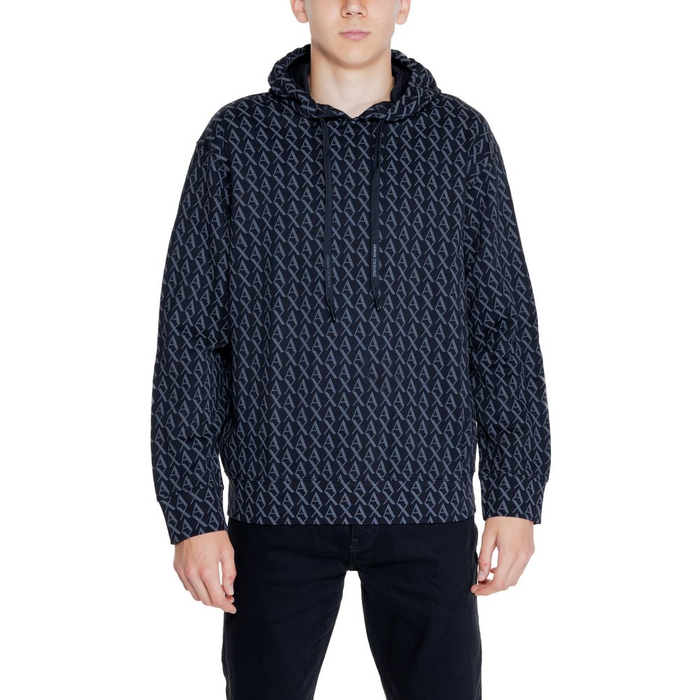 Armani Exchange Schwarzer Baumwoll-Kapuzenpulli