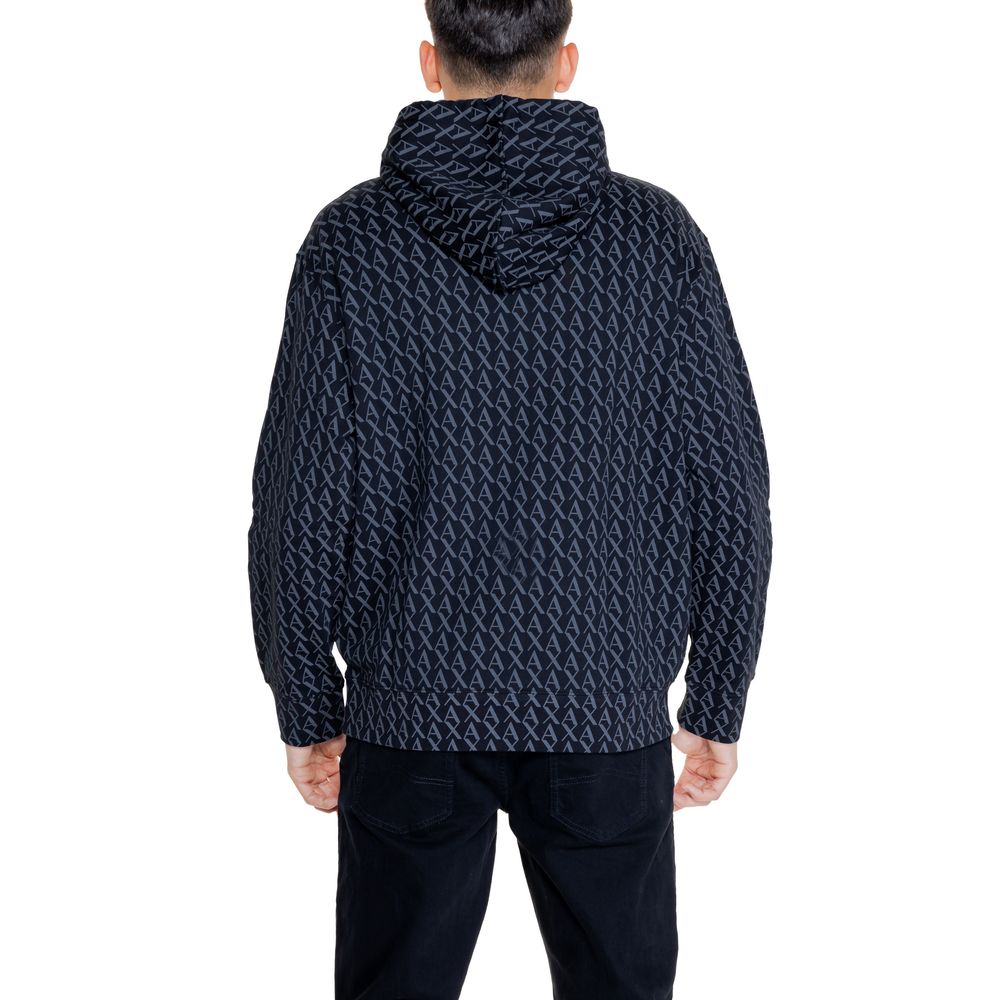 Armani Exchange Schwarzer Baumwoll-Kapuzenpulli