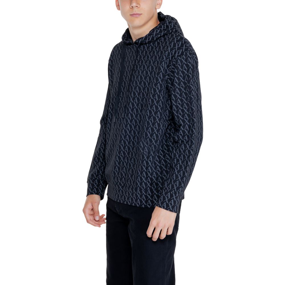 Armani Exchange Schwarzer Baumwoll-Kapuzenpulli