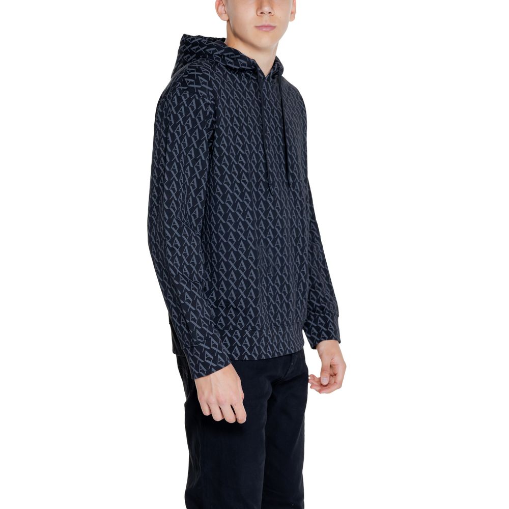 Armani Exchange Schwarzer Baumwoll-Kapuzenpulli