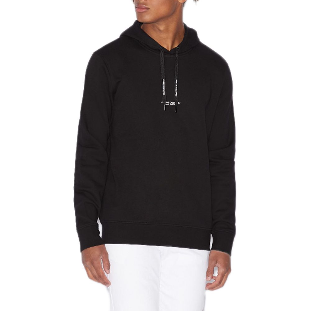 Armani Exchange Schwarzer Baumwoll-Kapuzenpulli