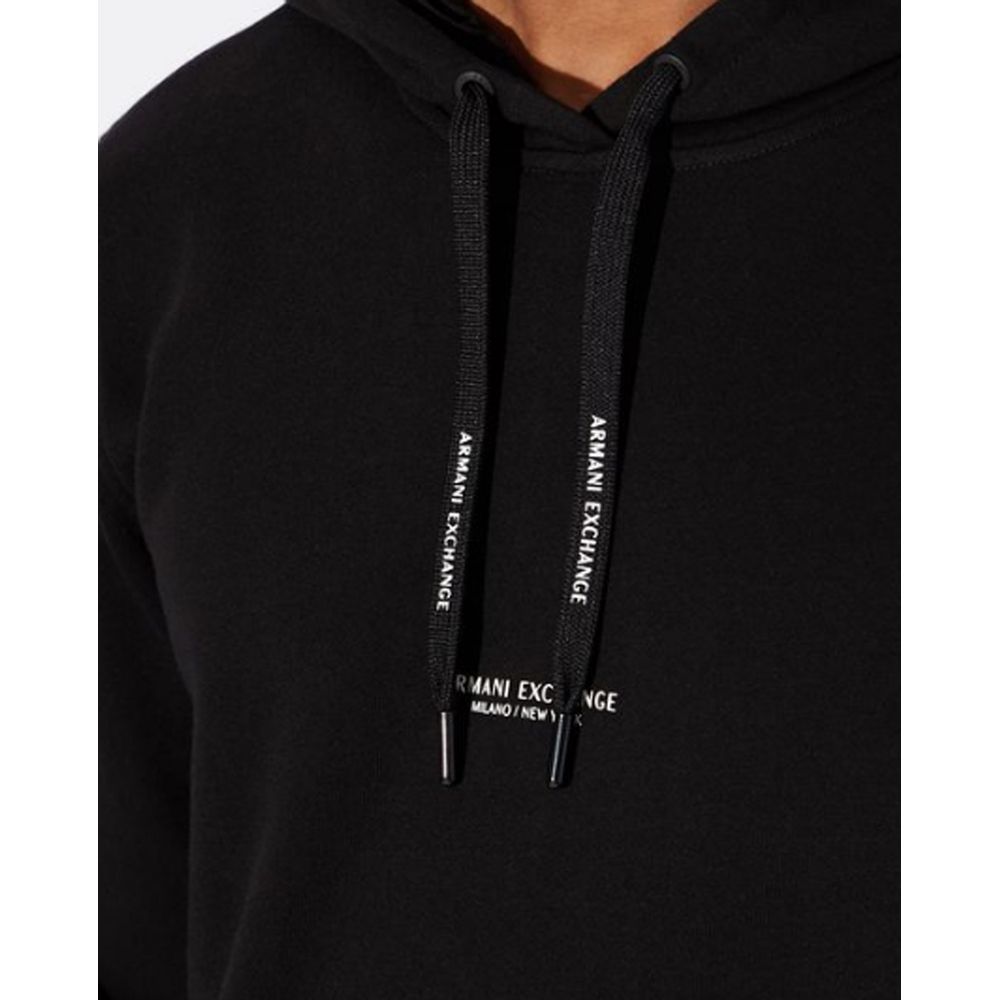 Armani Exchange Schwarzer Baumwoll-Kapuzenpulli