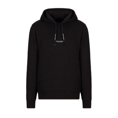 Armani Exchange Schwarzer Baumwoll-Kapuzenpulli