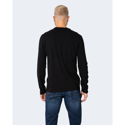 Armani Exchange Schwarzes Baumwoll-Langarmshirt