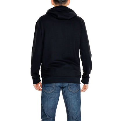 EA7 Emporio Armani Schwarzer Baumwoll-Kapuzenpulli