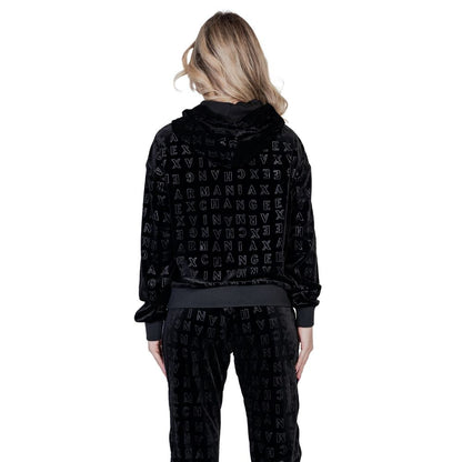 Armani Exchange Schwarzer Polyester-Kapuzenpulli