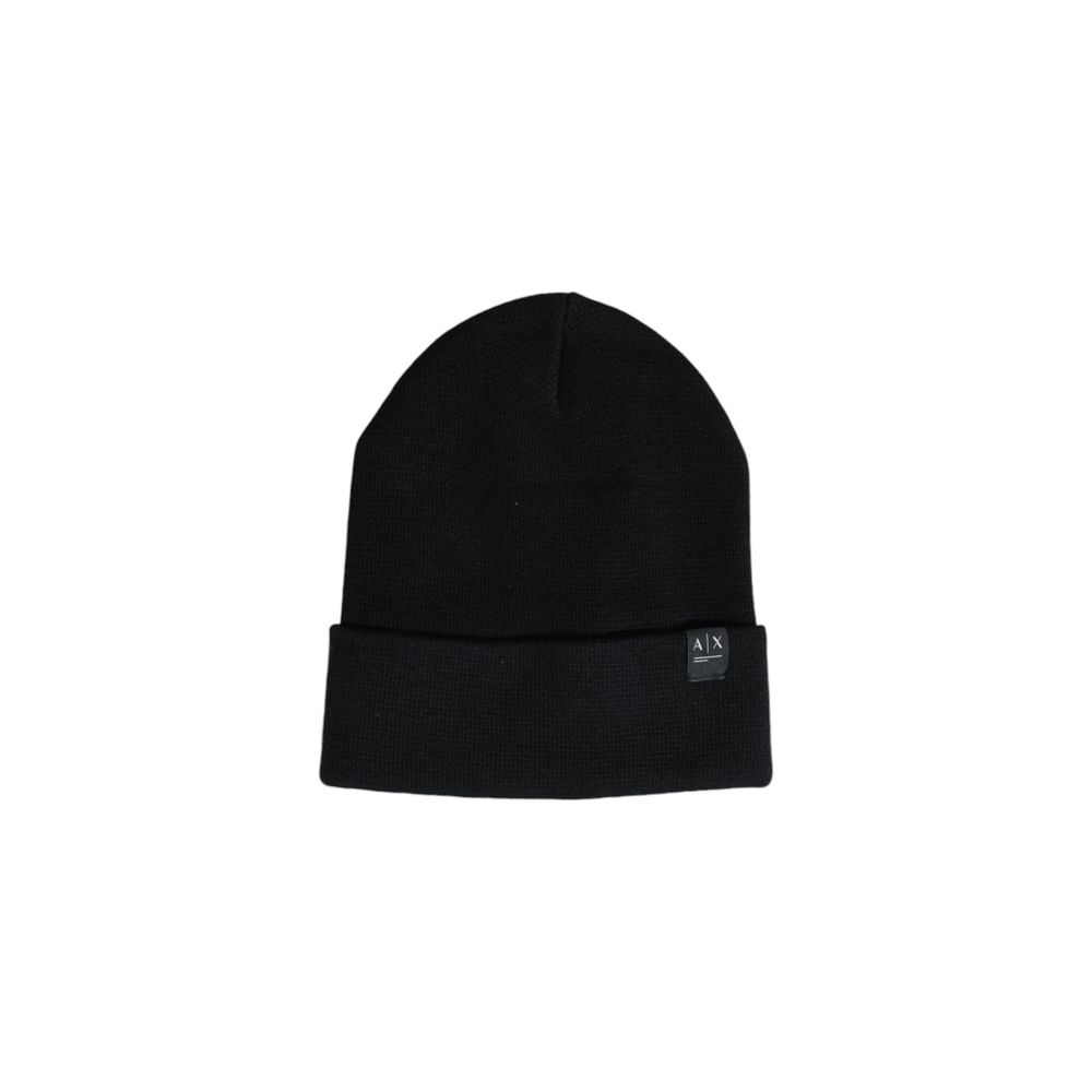 Armani Exchange Schwarze Polyesterkappen Baseballmütze