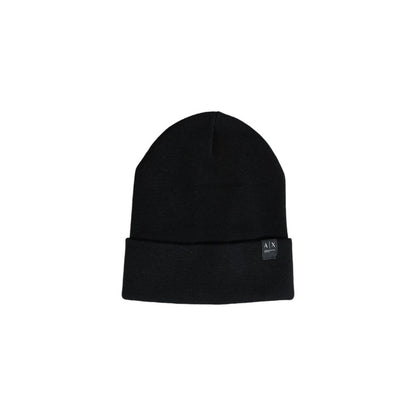 Armani Exchange Schwarze Polyesterkappen Baseballmütze