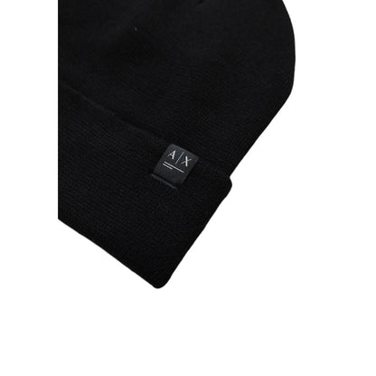 Armani Exchange Schwarze Polyesterkappen Baseballmütze