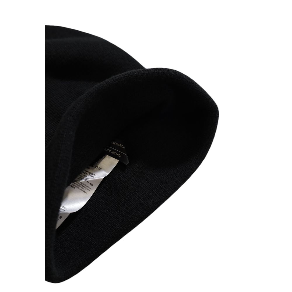 Armani Exchange Schwarze Polyesterkappen Baseballmütze