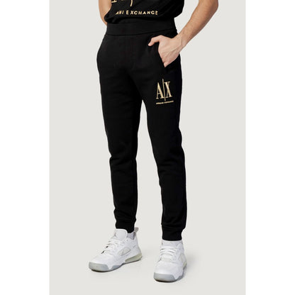 Armani Exchange Schwarze Baumwoll-Jogger Workout-Hose
