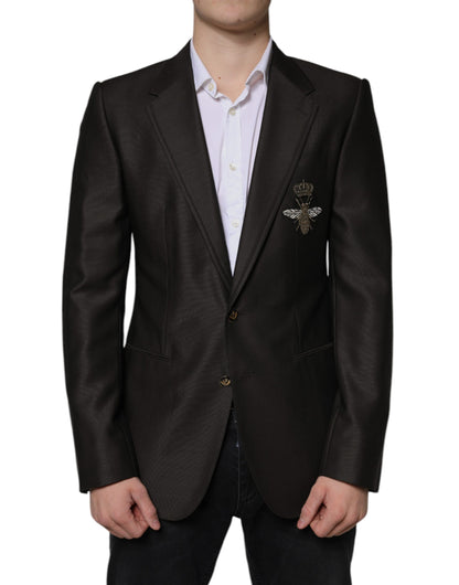 Dolce & Gabbana Blazer Braun Grün Biene Wolljacke Mantel