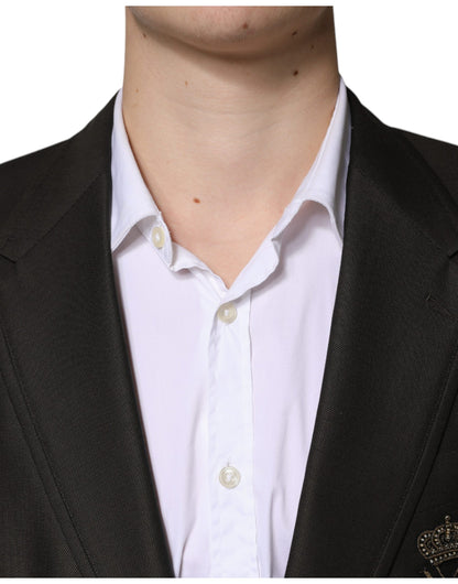 Dolce & Gabbana Blazer Braun Grün Biene Wolljacke Mantel