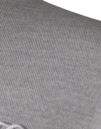 Dolce & Gabbana Hellgrauer Pullover mit Rundhalsausschnitt aus Wolle