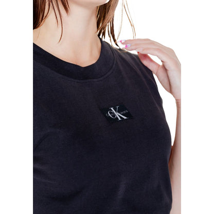 Calvin Klein Jeans Schwarzes T-Shirt aus Baumwolle