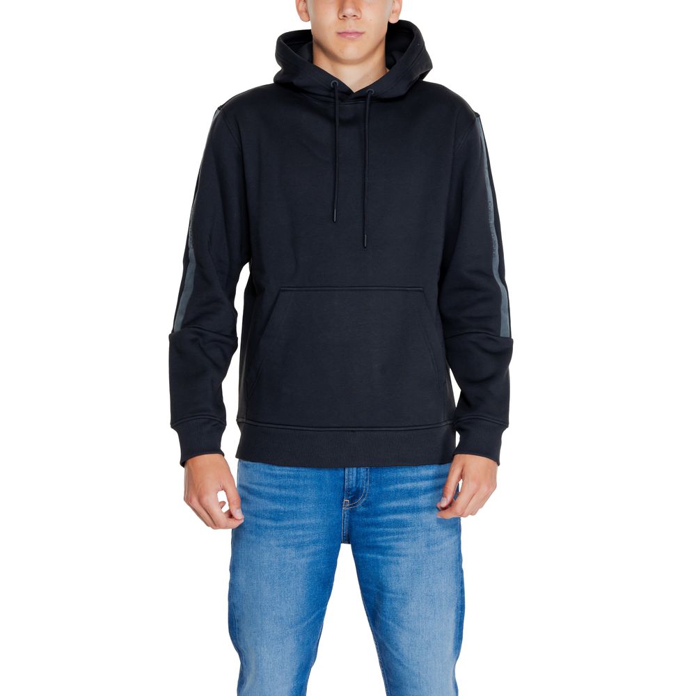 Calvin Klein Jeans Schwarzer Baumwoll-Kapuzenpulli
