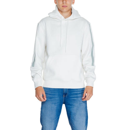 Calvin Klein Jeans Cremefarbener Baumwoll-Kapuzenpulli