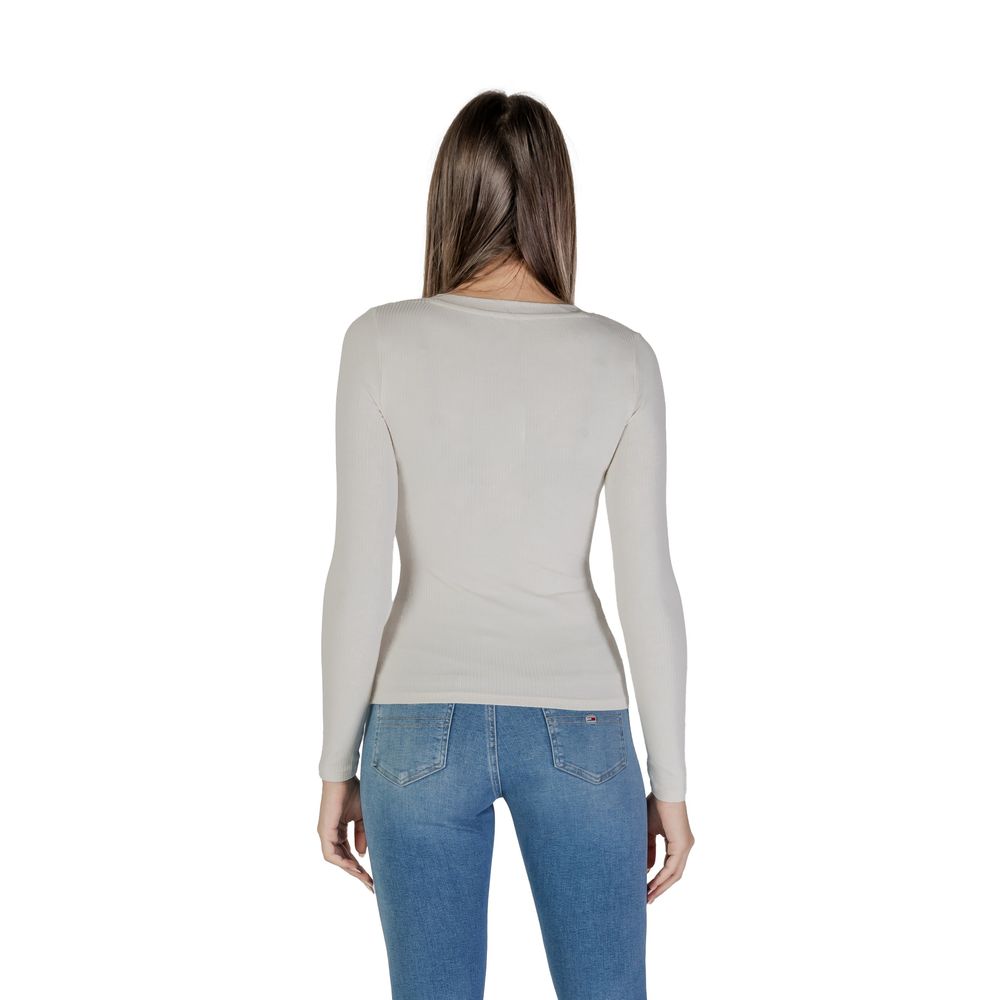 Guess Cremefarbenes Viskose-Langarmshirt