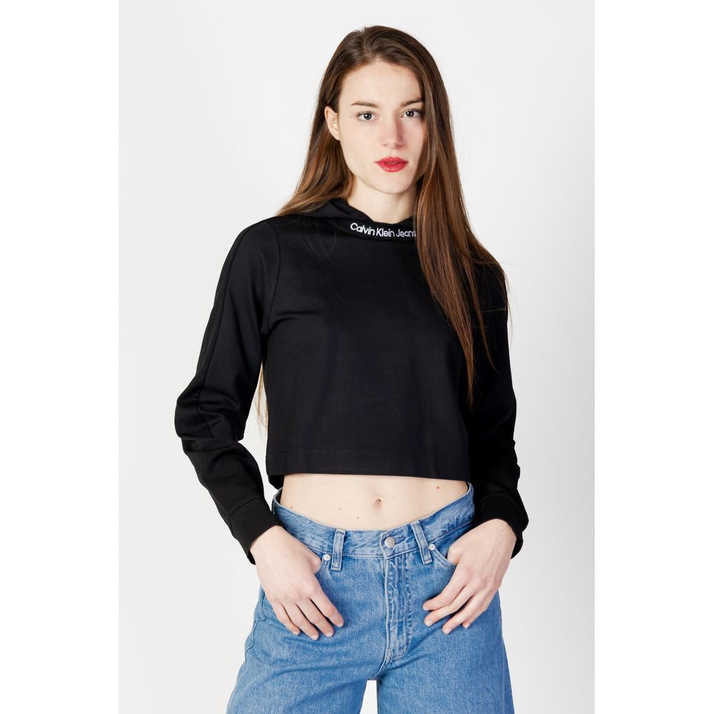 Calvin Klein Jeans Schwarzes Viskose-Langarmshirt