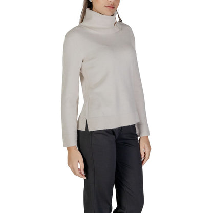 Street One Cremefarbener Viskose-Rollkragenpullover