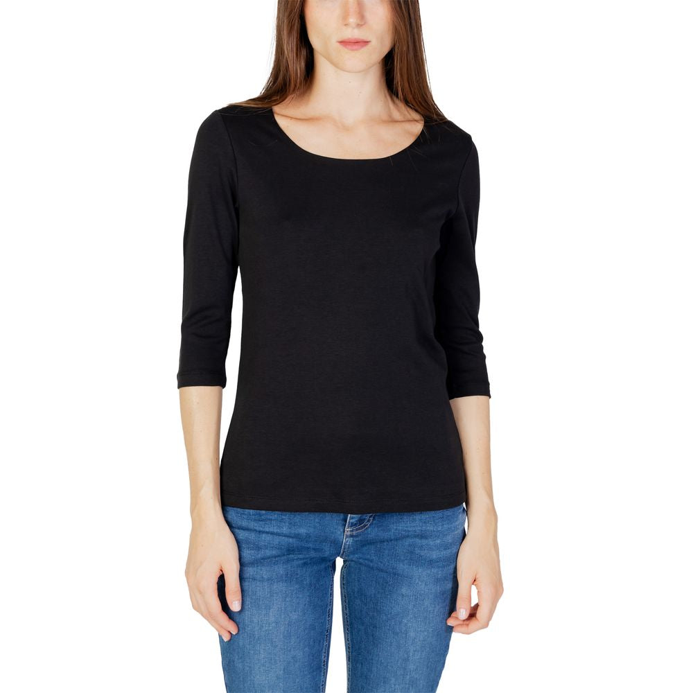 Street One Schwarzes Baumwoll-Langarmshirt