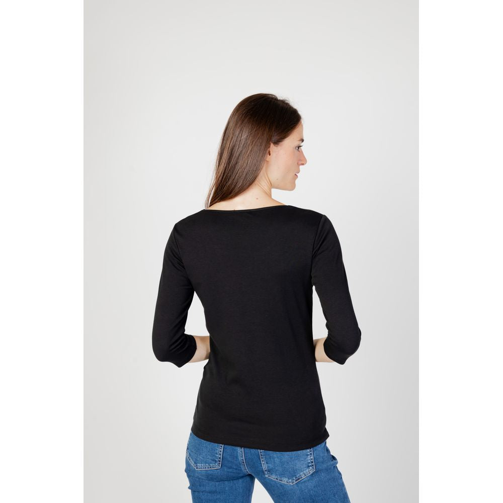 Street One Schwarzes Baumwoll-Langarmshirt