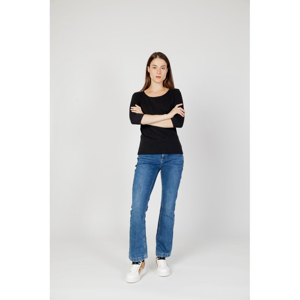Street One Schwarzes Baumwoll-Langarmshirt
