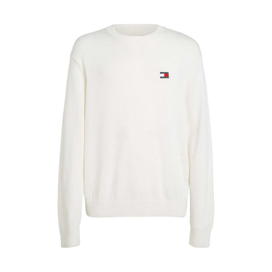 Tommy Hilfiger Jeans Weißer Pullover aus recyceltem Polyester