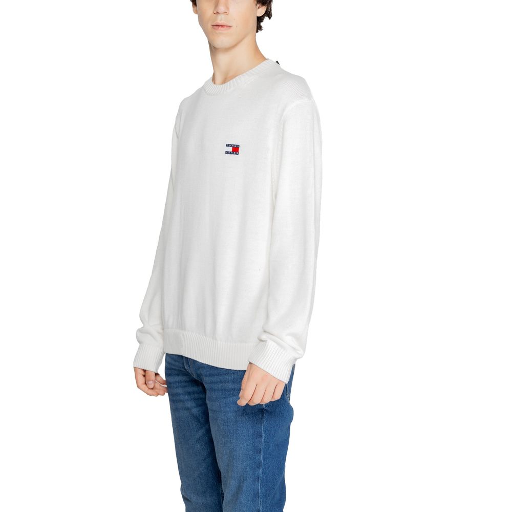 Tommy Hilfiger Jeans Weißer Pullover aus recyceltem Polyester