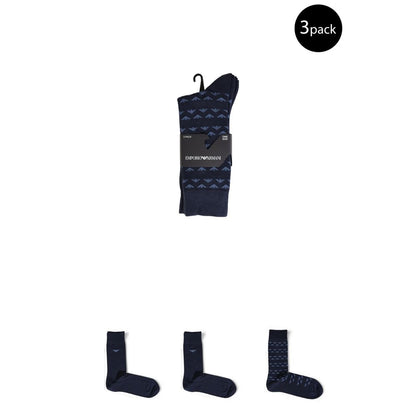 Emporio Armani Underwear Blue Cotton Socks