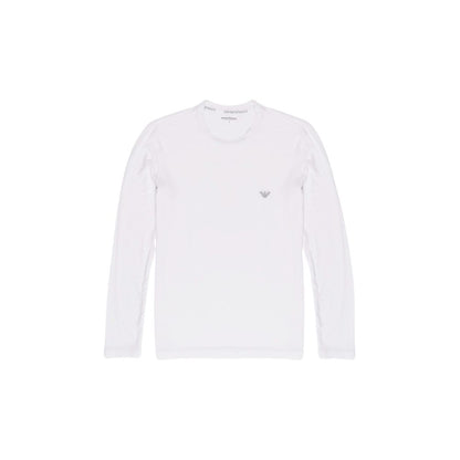 Emporio Armani Underwear Weißes Modal-Langarmshirt
