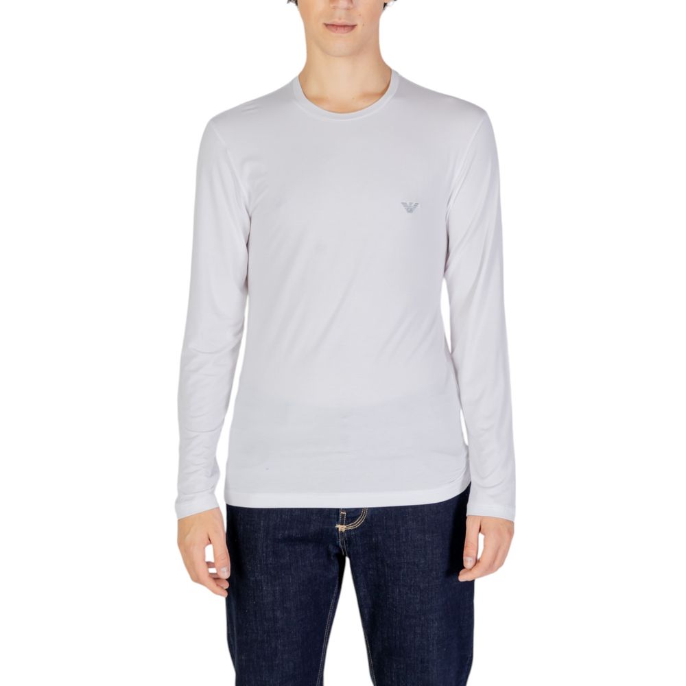 Emporio Armani Underwear Weißes Modal-Langarmshirt