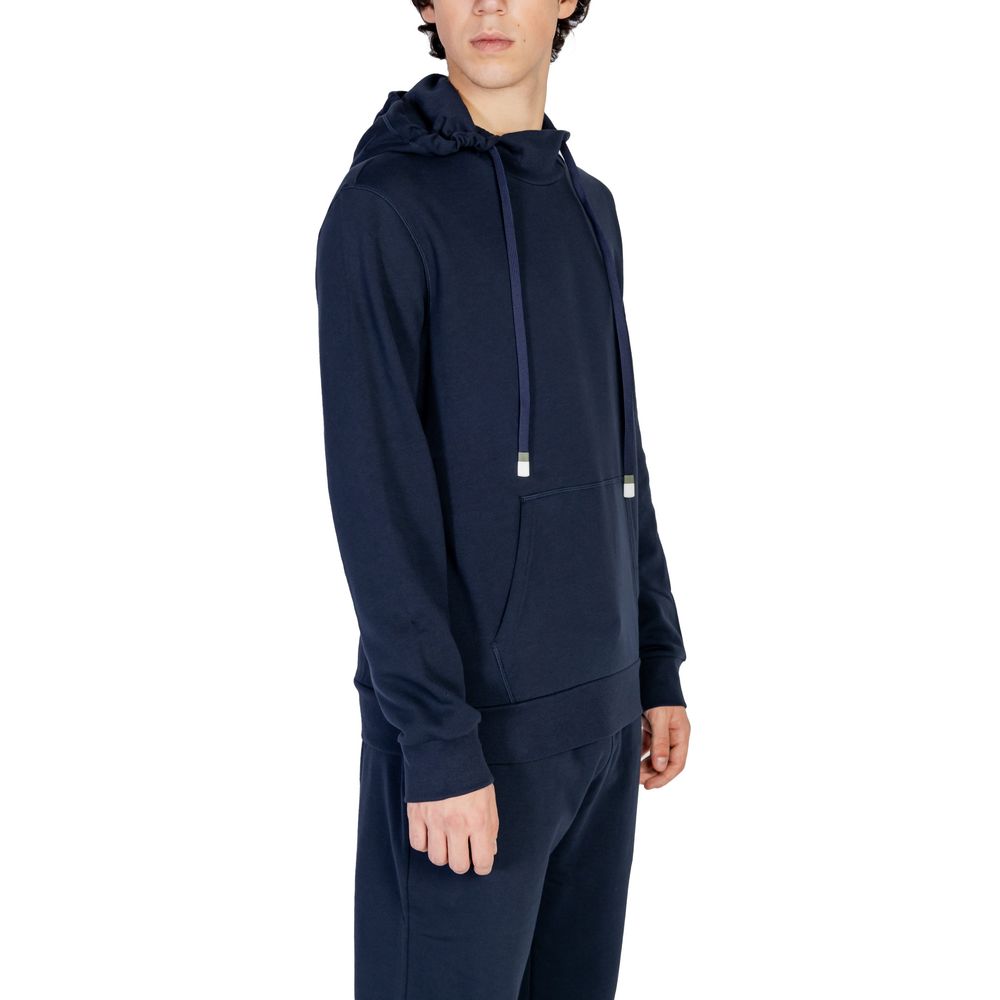Emporio Armani Underwear Blauer Baumwoll-Kapuzenpulli