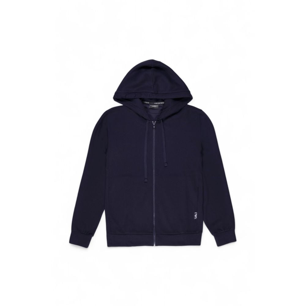 Emporio Armani Underwear Blauer Polyester-Kapuzenpulli