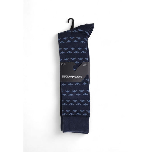 Emporio Armani Underwear Blaue Baumwollsocke