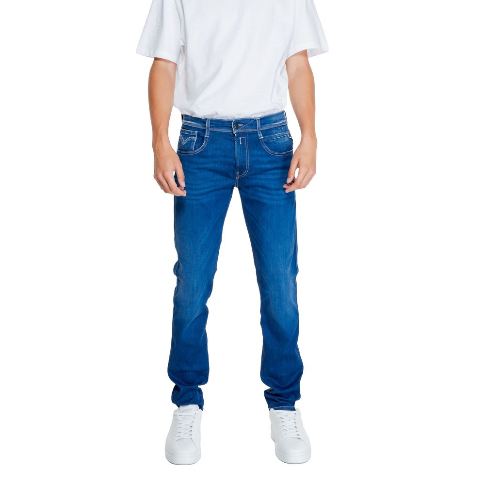Replay Relaxed Fit Jeans aus blauer Baumwolle