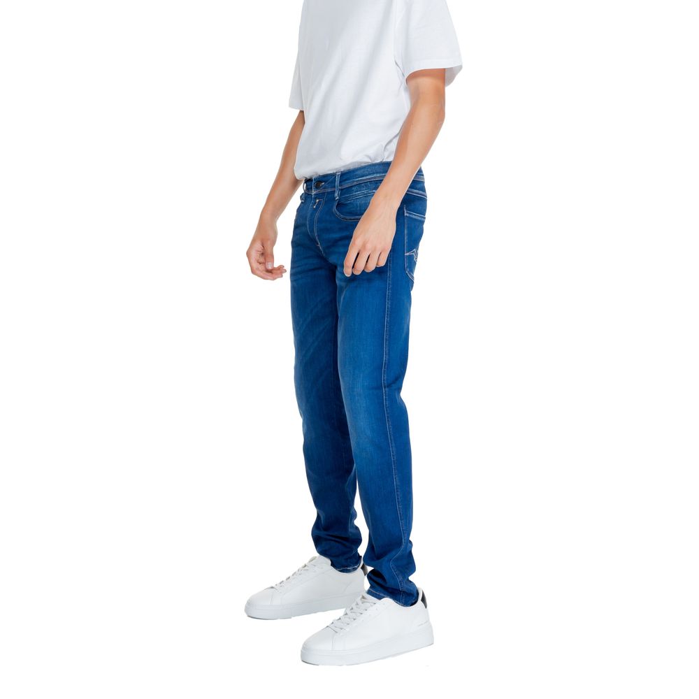 Replay Relaxed Fit Jeans aus blauer Baumwolle