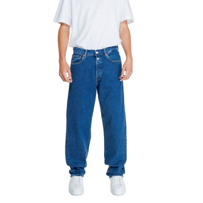 Replay Relaxed Fit Jeans aus blauer Baumwolle