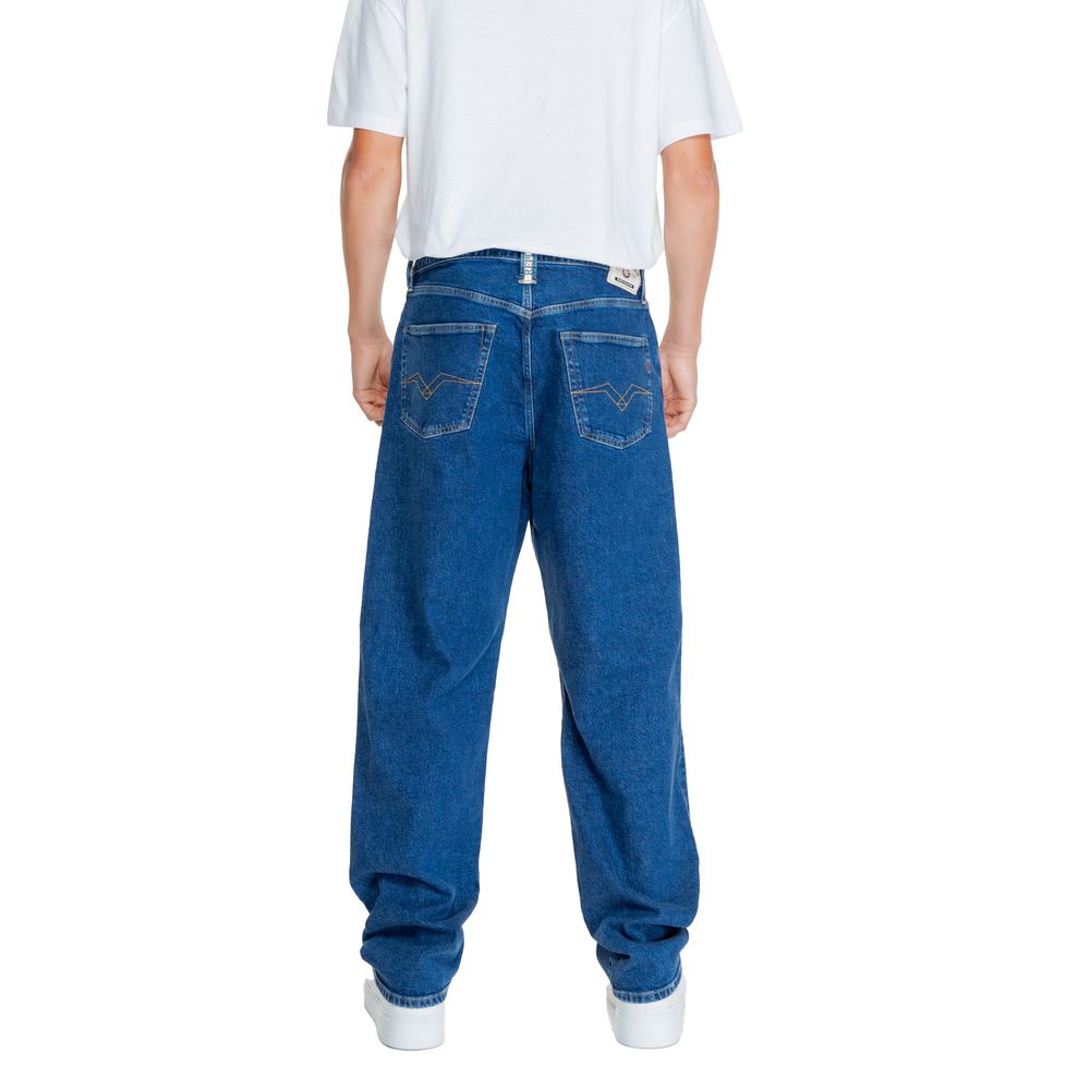Replay Relaxed Fit Jeans aus blauer Baumwolle