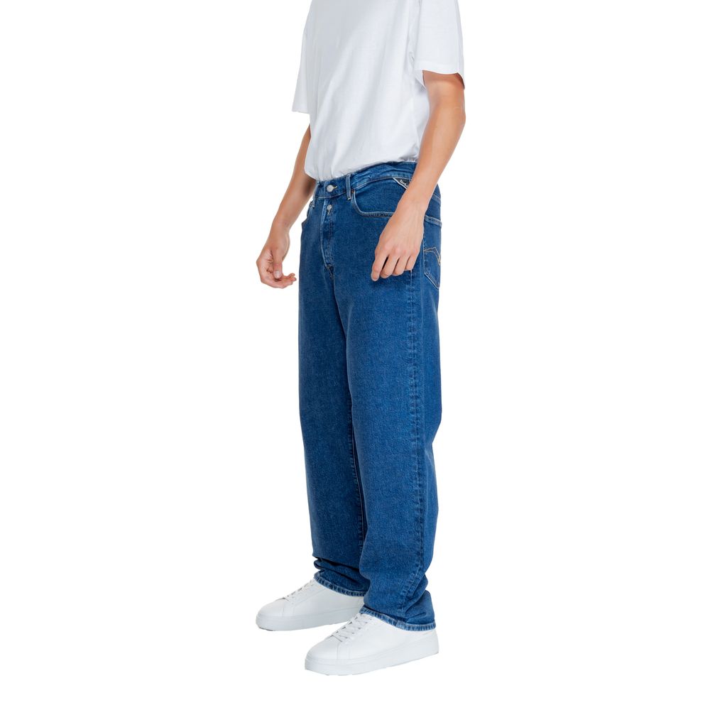 Replay Relaxed Fit Jeans aus blauer Baumwolle
